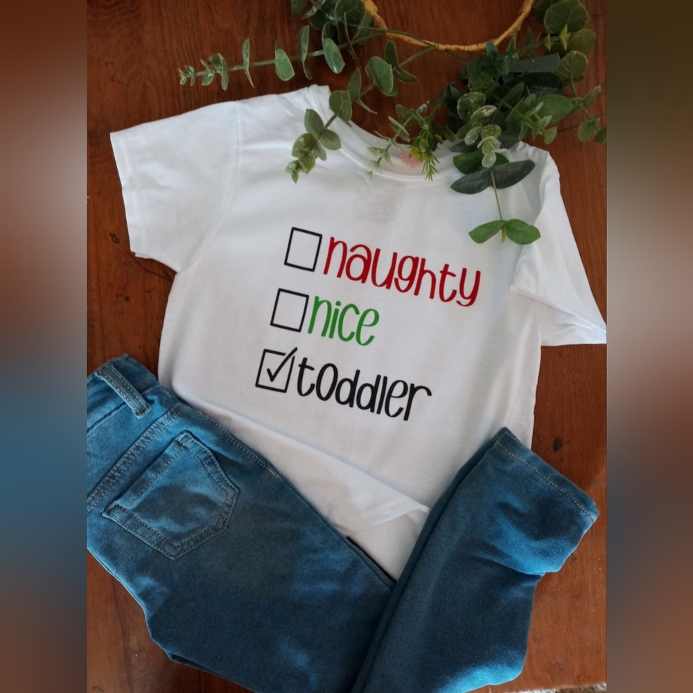Toddler Christmas funny shirt for toddlers. Design made by me 😃